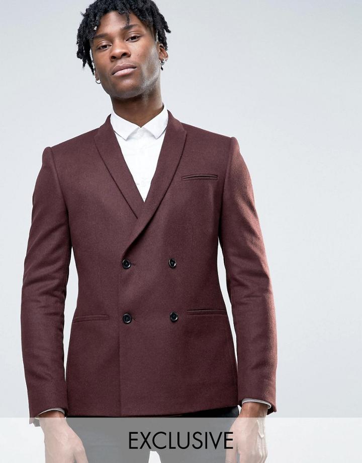 Noak Skinny Db Square Hem Blazer - Brown