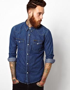 Lee Denim Western Shirt Slim Fit Mid Stone - Mid Stone