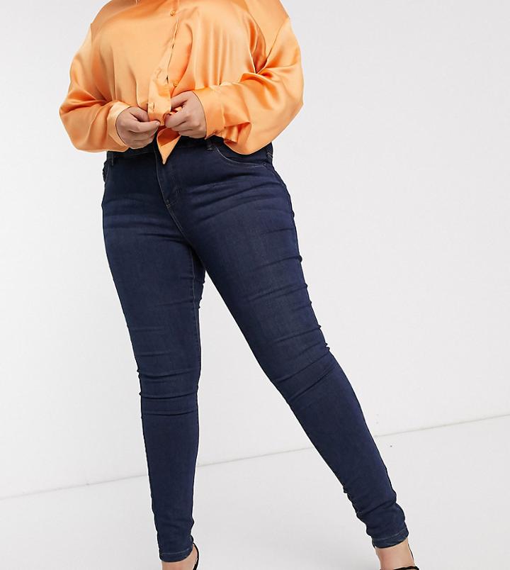 Vero Moda Curve Skinny Denim Jeans In Blue