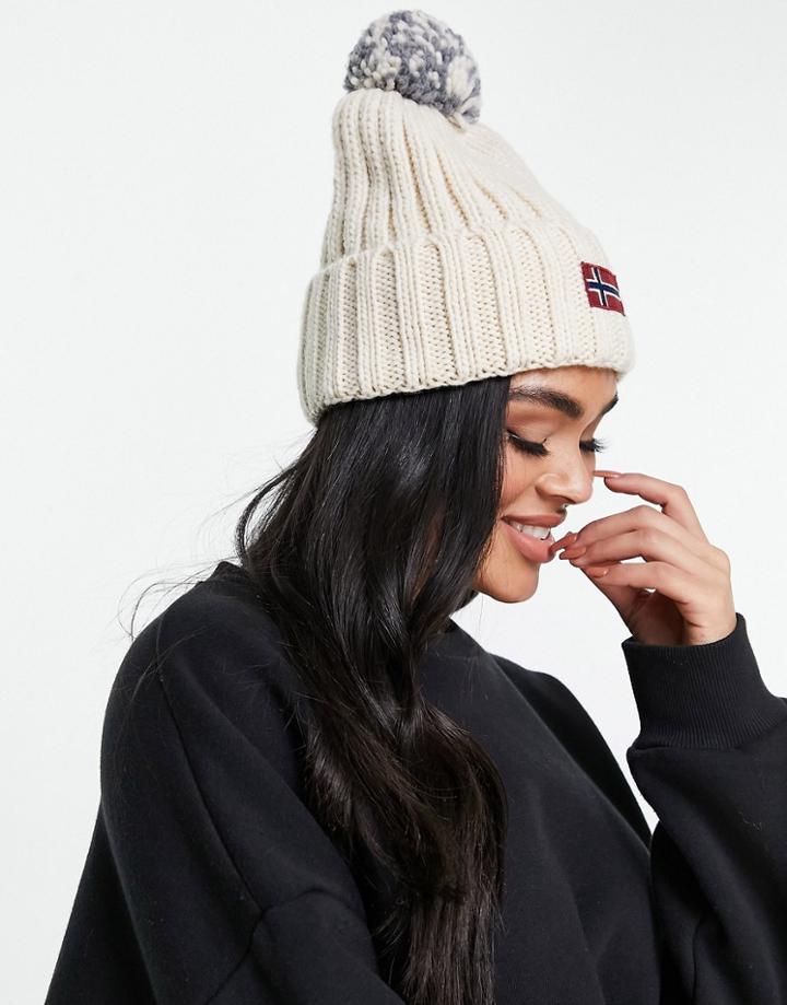 Napapijri Semiury Pom Beanie In Off White