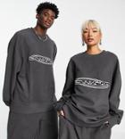 Collusion Unisex Reverse Loopback Sweatshirt With Embroidery - Part Of A Set-gray