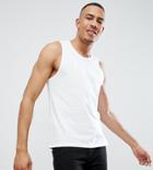 Asos Design Tall Muscle Fit Tank In White - White
