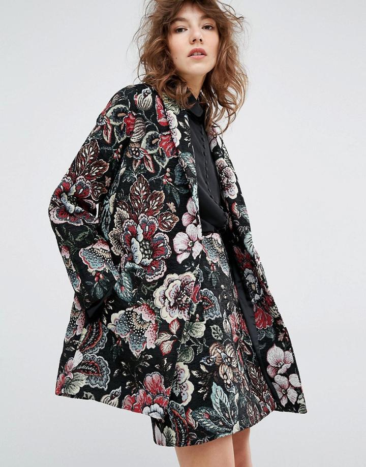 Essentiel Antwerp Mafalda Tapestry Coat - Black