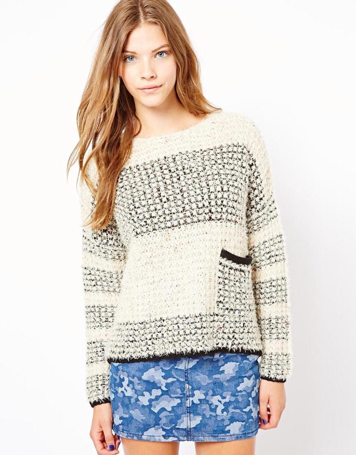 Only Fluffy Stripe Sweater