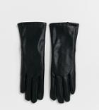 My Accessories London Exclusive Gloves In Black Leather Look With Touch Screen