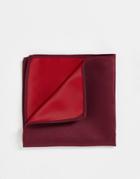 Asos Design Pocket Square In Burgundy-red