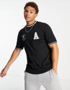 River Island Collegiate T-shirt In Black