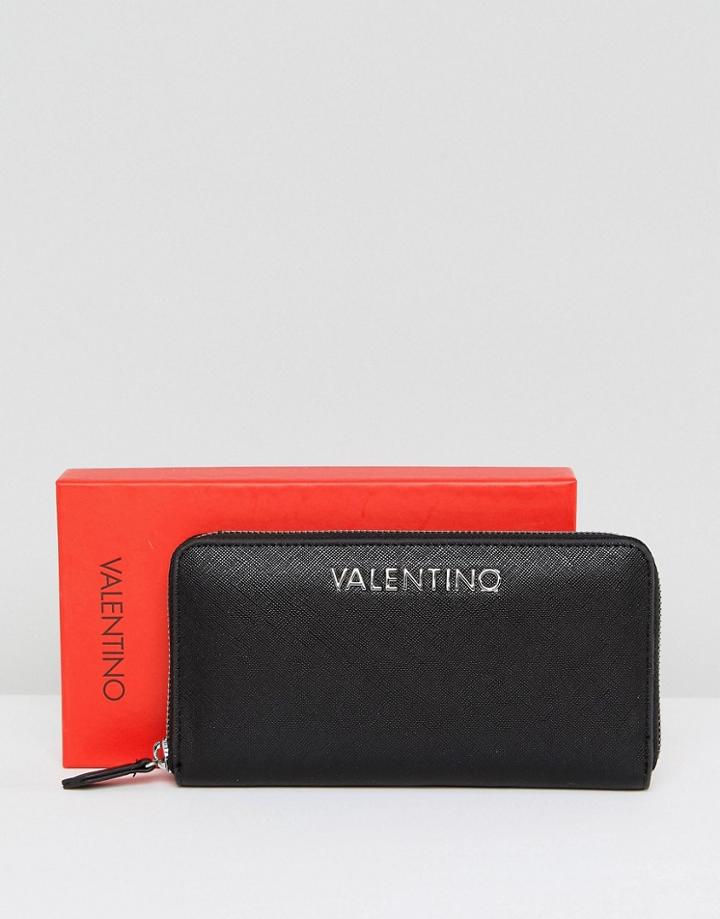 Valentino By Mario Valentino Black Zip Around Purse - Black