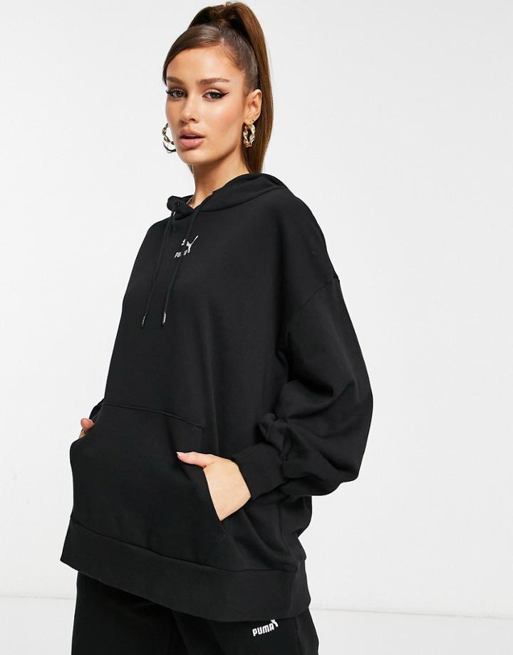Puma Classic Oversized Hoodie In Black