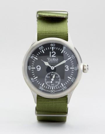 Techne Merlin Nato Strap Watch In Olive - Green