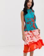Ted Baker Camelis Printed Color Block Midi Dress - Multi