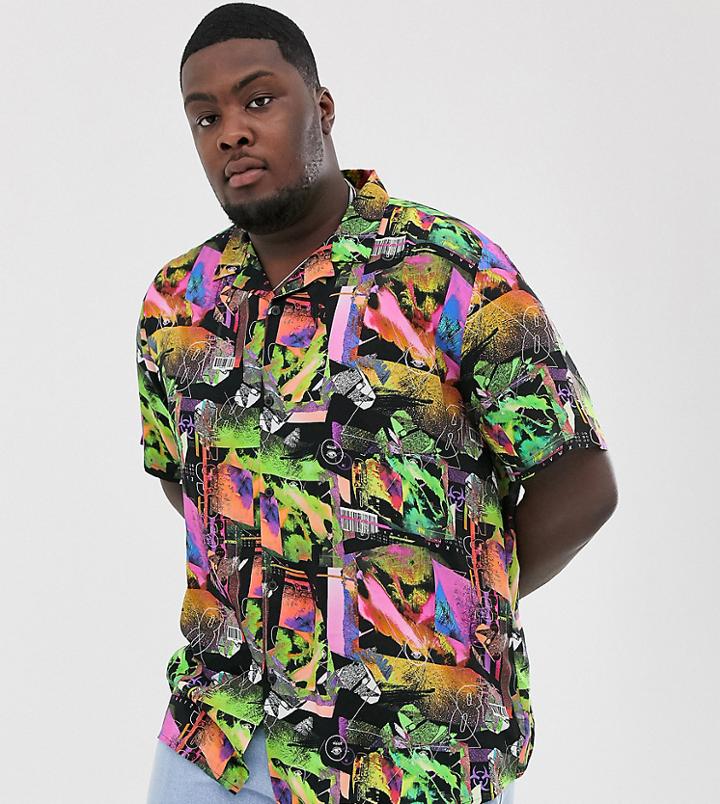 Collusion Plus Graphic Print Shirt-multi