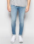 Selected Homme Jeans In Skinny Fit - Med Blue