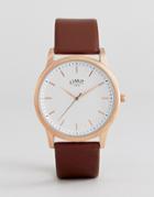 Limit Brown Faux Leather Watch With Wave Dial Exclusive To Asos - Brown