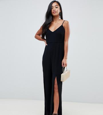 Forever New Petite Jumpsuit With Split Leg In Black - Black