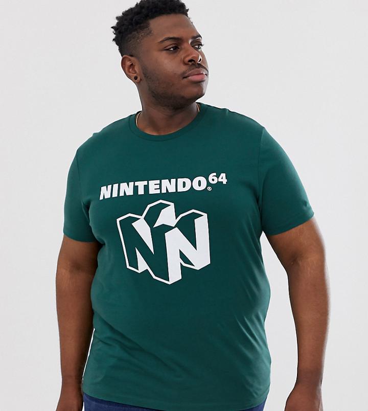 Asos Design Plus Nintendo 64 T-shirt-green