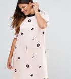 Asos Curve Polka Dot T-shirt Dress - Multi
