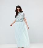 Frock And Frill Plus Premium Embellished Top Maxi Dress - Blue
