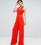 Asos Tall Sleeveless Tux Jumpsuit - Orange