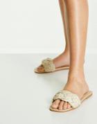 Asos Design Jungle Woven Espadrille Sandals In Natural-neutral