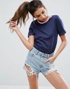 Asos T-shirt With Tipped Detail - Multi