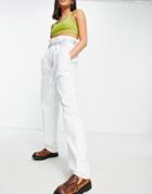 Topshop High-waist Wide Leg Dad Jeans In Super Bleach-blues