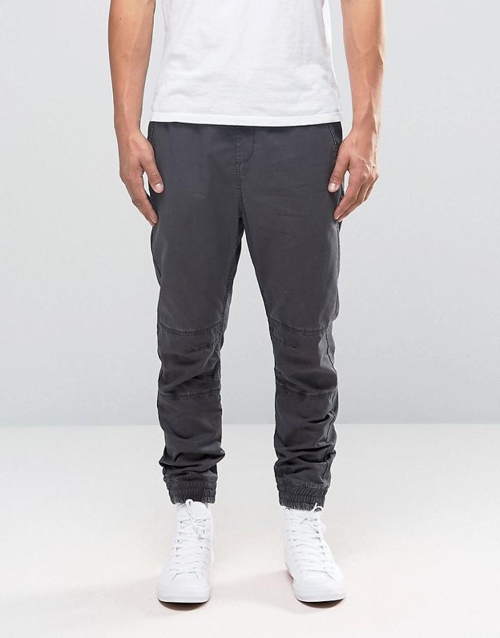 Celio Woven Joggers With Cuffed Hem - Gray