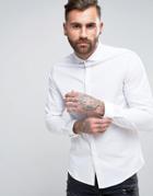 Asos Regular Fit Shirt With Cutaway Collar And Double Cuff - White