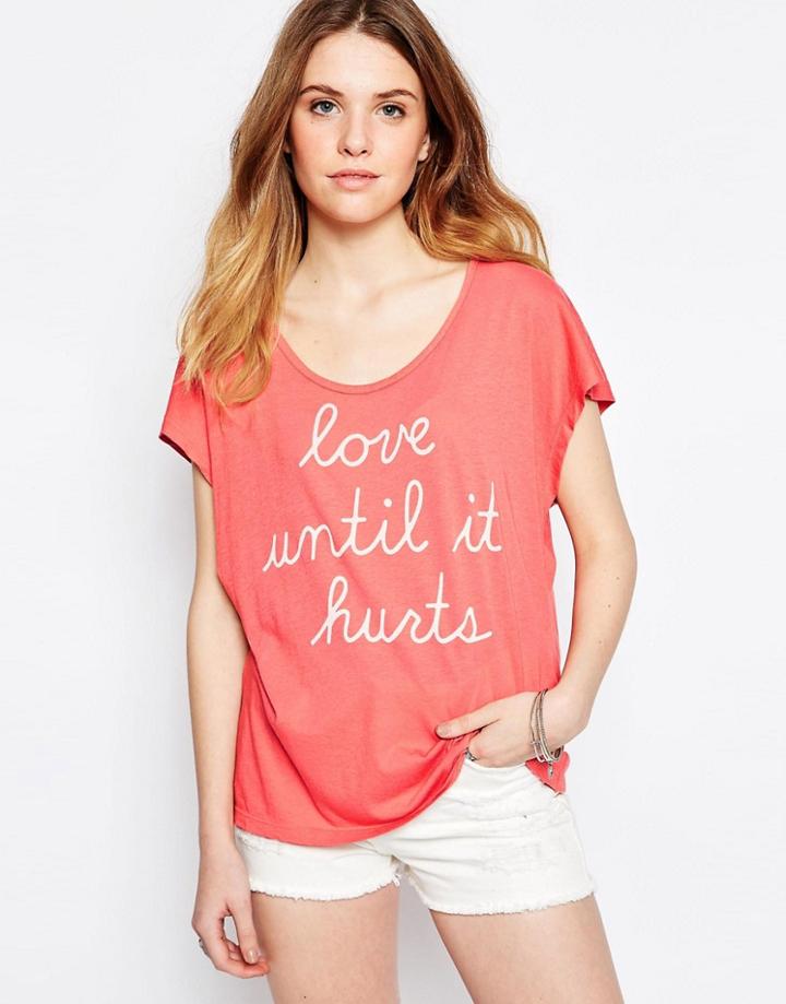 Sundry Love Until It Hurts Square T-shirt - Dahlia