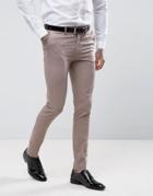 Asos Skinny Tuxedo Suit Pant In Putty - Stone