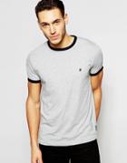 French Connection Contrast Edge T-shirt-gray