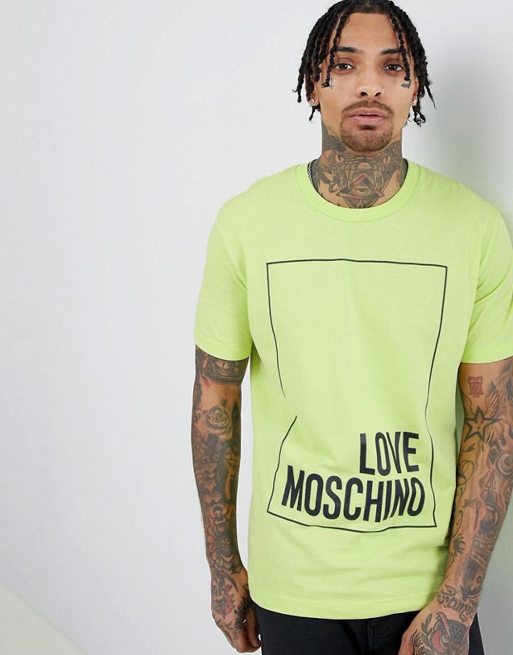 Love Moschino T-shirt In Green With Box Logo - Green