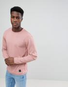Only & Sons Sweatshirt With Raw Neck Detail - Pink