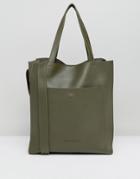 Claudia Canova Unlined Slouchy Tote Bag In Olive - Green
