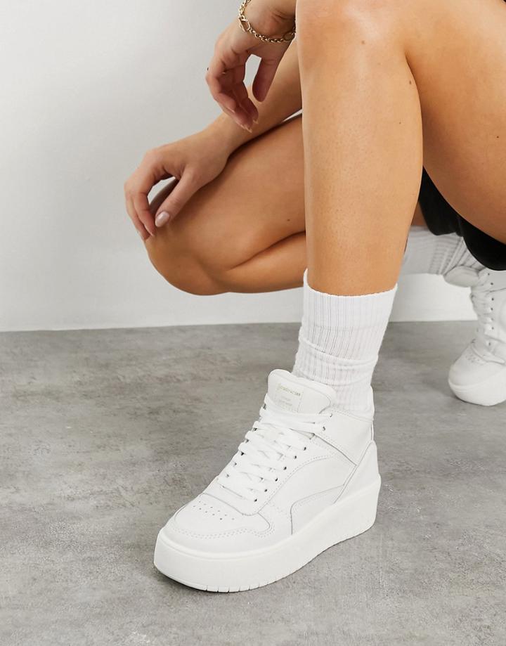 Stradivarius Hi-top Sneakers In White