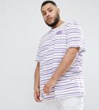 Puma Plus Organic Cotton T-shirt In Retro Stripe In Purple Exclusive To Asos - Purple