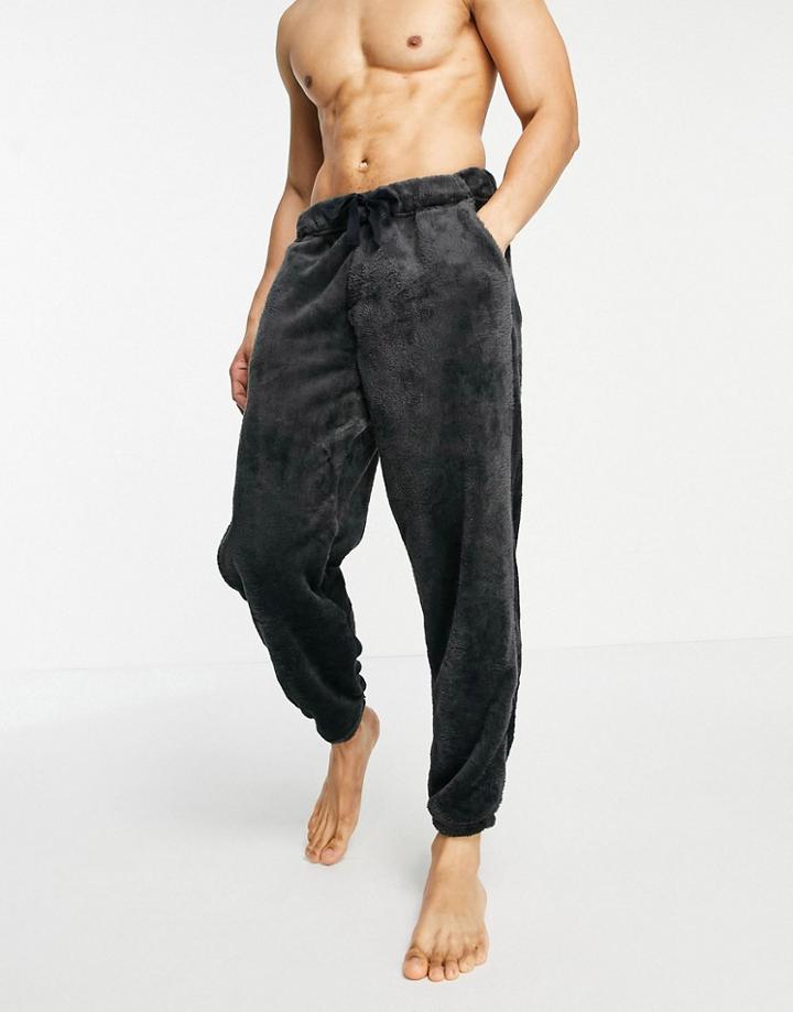 Asos Design Lounge Sweatpants In Black Fleece