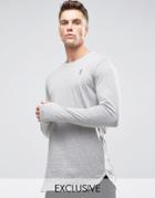 Religion Longline Long Sleeve Top - Gray