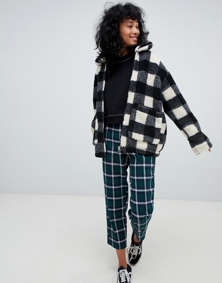 Pull & Bear Borg Mono Jacket In Mono - Black