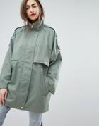 Moss Copenhagen Casual Overcoat - Green