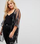 Alice & You Kimono In Sheer Metallic Star Mesh - Black