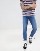 Lee Luke Skinny Jeans In Average Joe Wash (mid Wash) - Blue