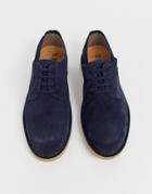 Selected Homme Suede Derby Shoes-navy
