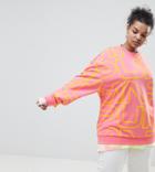 Puma Exclusive To Asos Plus Sweatshirt With All Over Logo In Pink - Pink