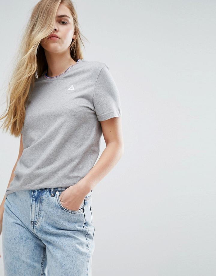 Le Coq Sportif Boyfriend Tricolores Ringer T-shirt - Gray