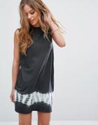 Rvca Sleeveless Swing Dress With Tie Dye Panel - Black