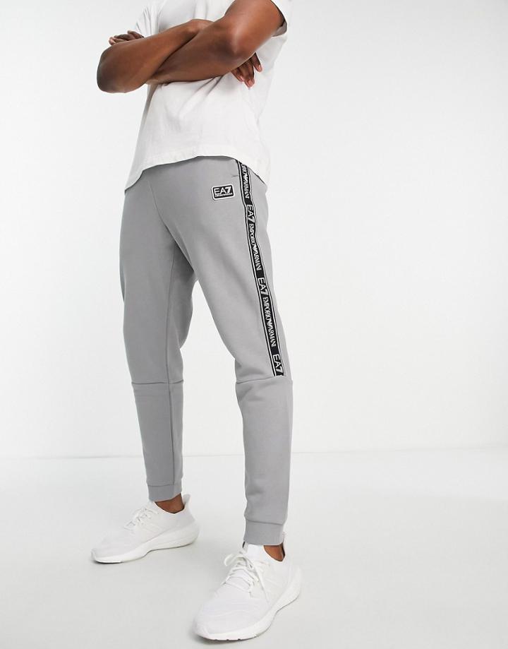 Armani Ea7 Small Logo Sweatpants In Gray