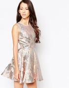 Ashley Roberts For Key Collections Angelic Jacquard Skater Dress - Pink
