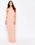 Club L Pleated Overlay Maxi Dress - Nude Pink