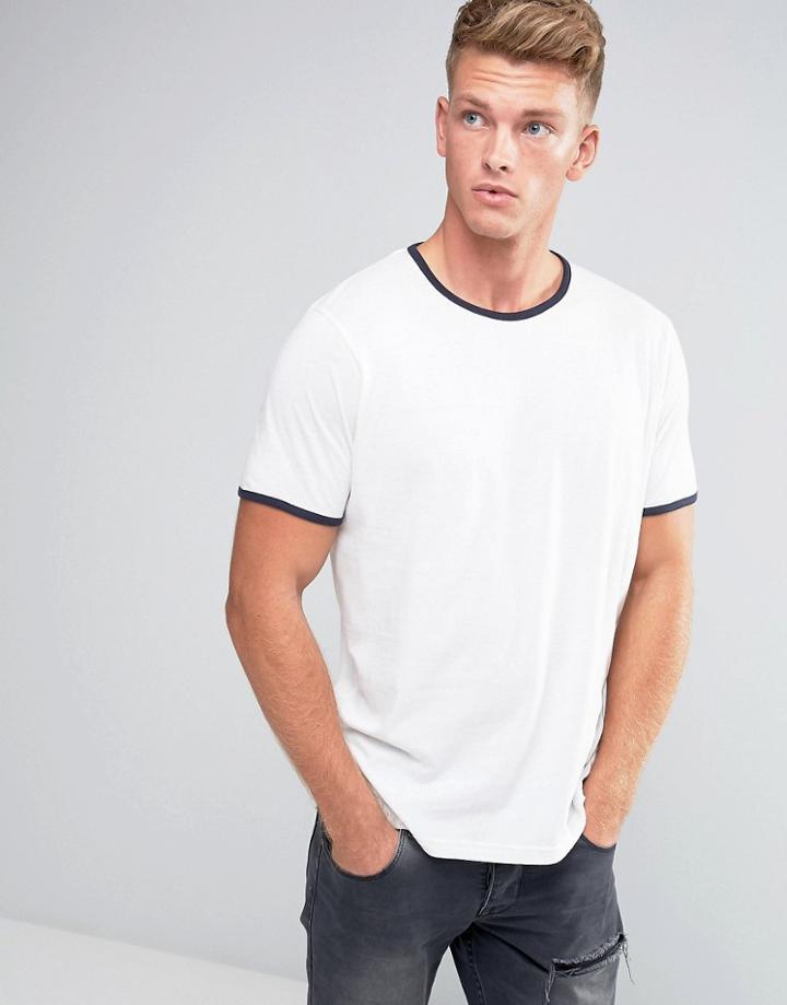Brave Soul Basic Ringer T-shirt - Beige